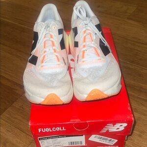 New Balance FuelCell Elite 4 Sneakers - White and Orange Accents